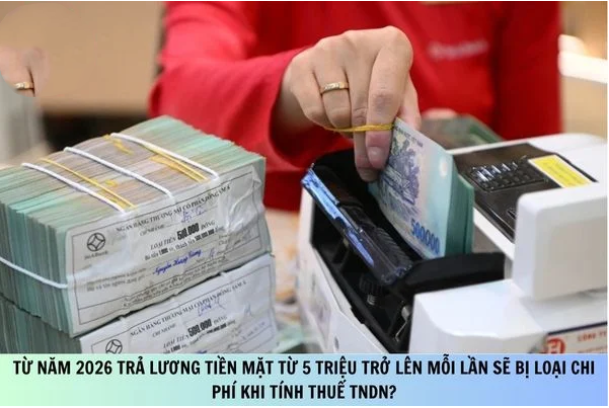 Từ năm 2026 trả lương tiền mặt từ 5 triệu trở lên mỗi lần sẽ bị loại chi phí khi tính thuế TNDN?